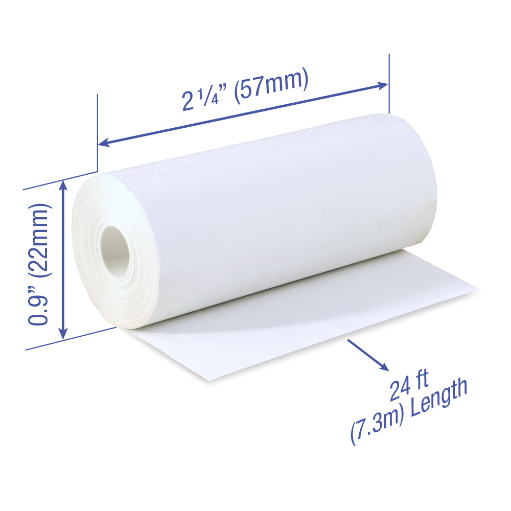 Thermal Paper 2 1/4 x 24 ft x 22mm CORELESS BPA Free fits Pidion BIP-1500 and Poynt 128 rolls