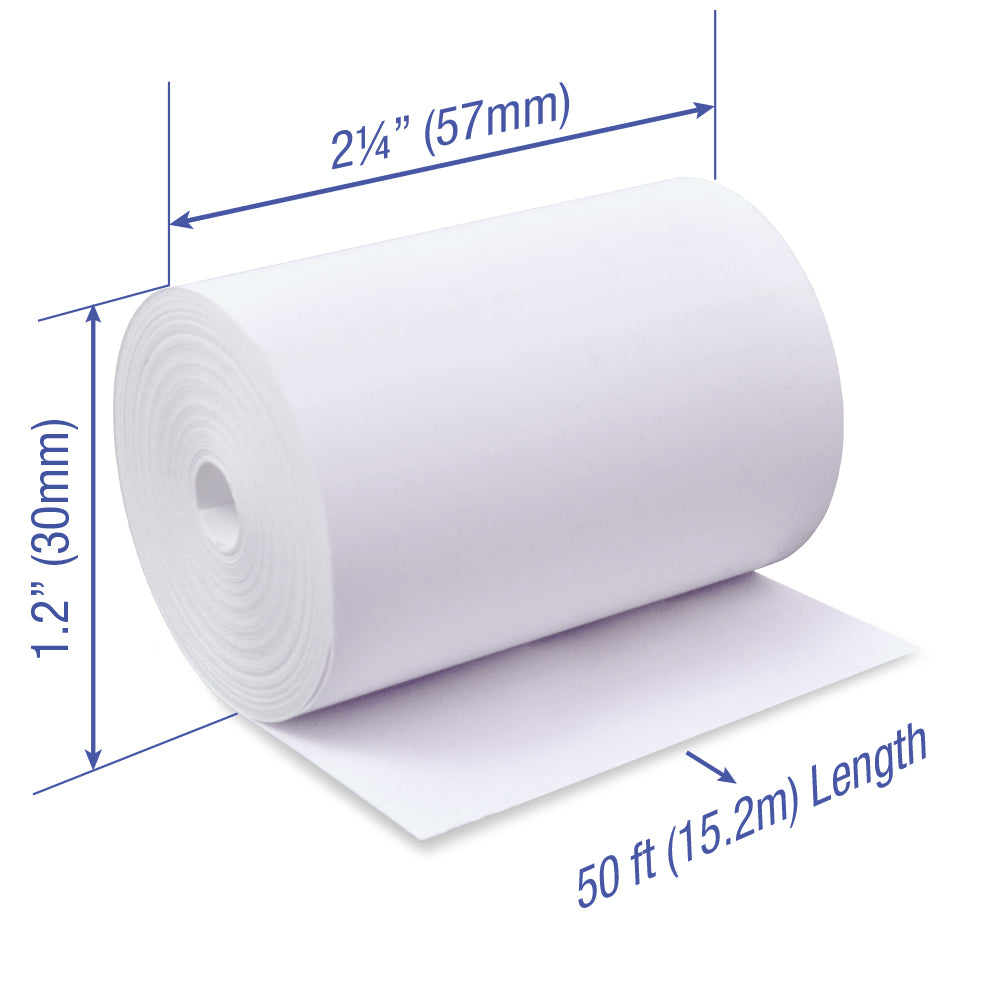 Thermal Paper 2 1/4 x 50 ft x 30mm CORELESS BPA Free 100 rolls