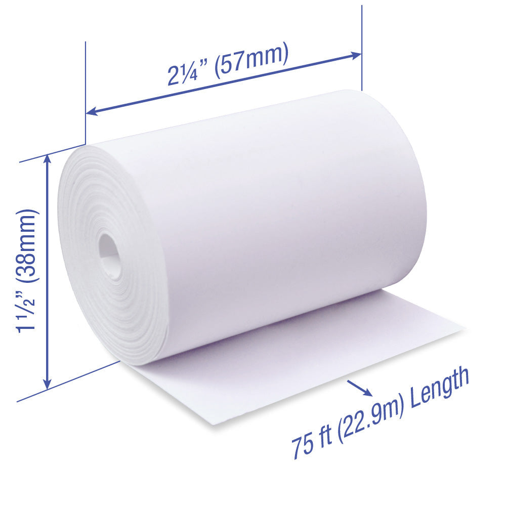 PHENOL FREE 2 1/4 x 75 ft x 100 rolls CORELESS Thermal Paper