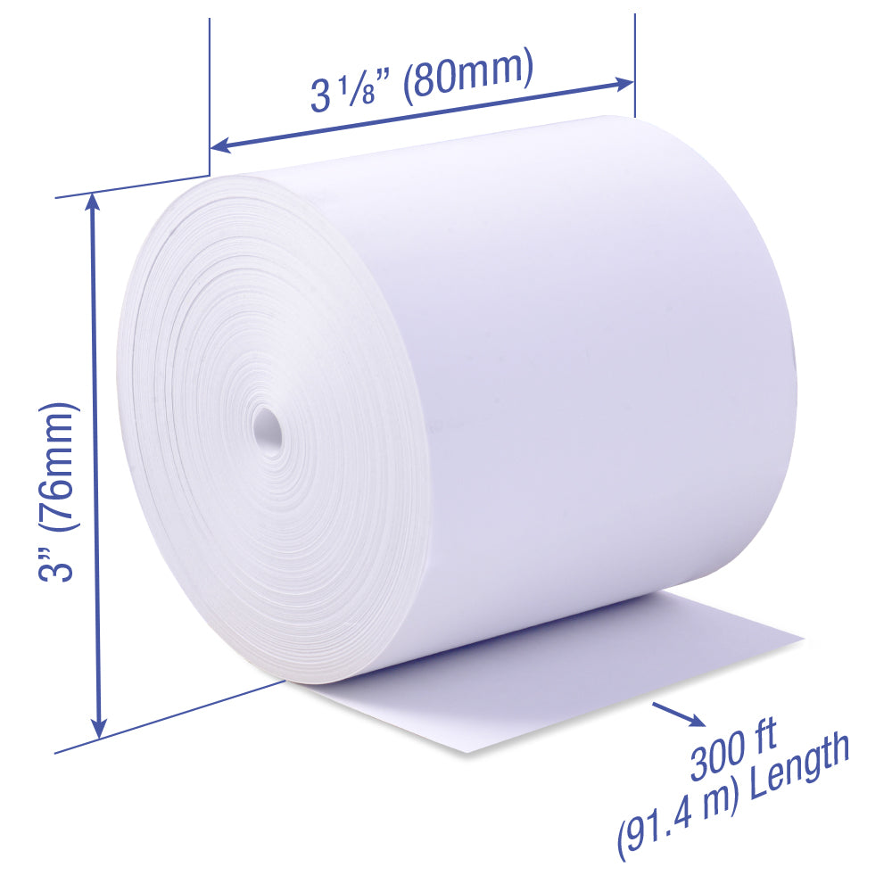 Thermal Paper 3 1/8 x 300 ft CORELESS BPA Free 20 rolls